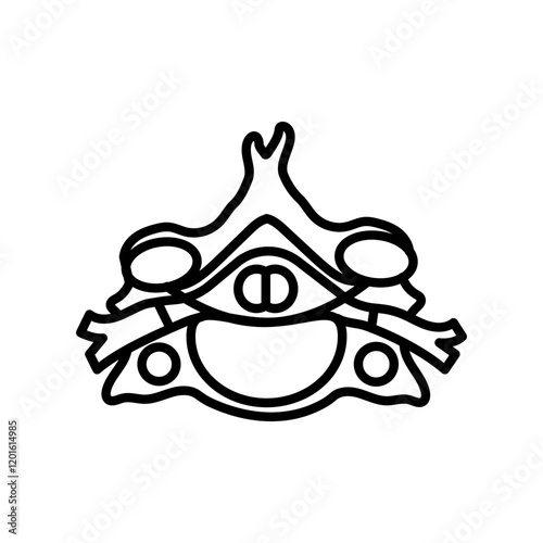 Cranial Dura Outline Icon, Vector illustration