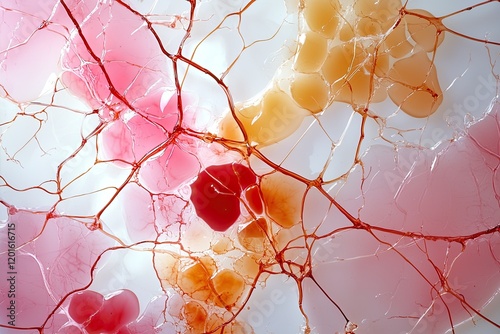 microscope focusing on human tissue samples, soft lighting, neutral background