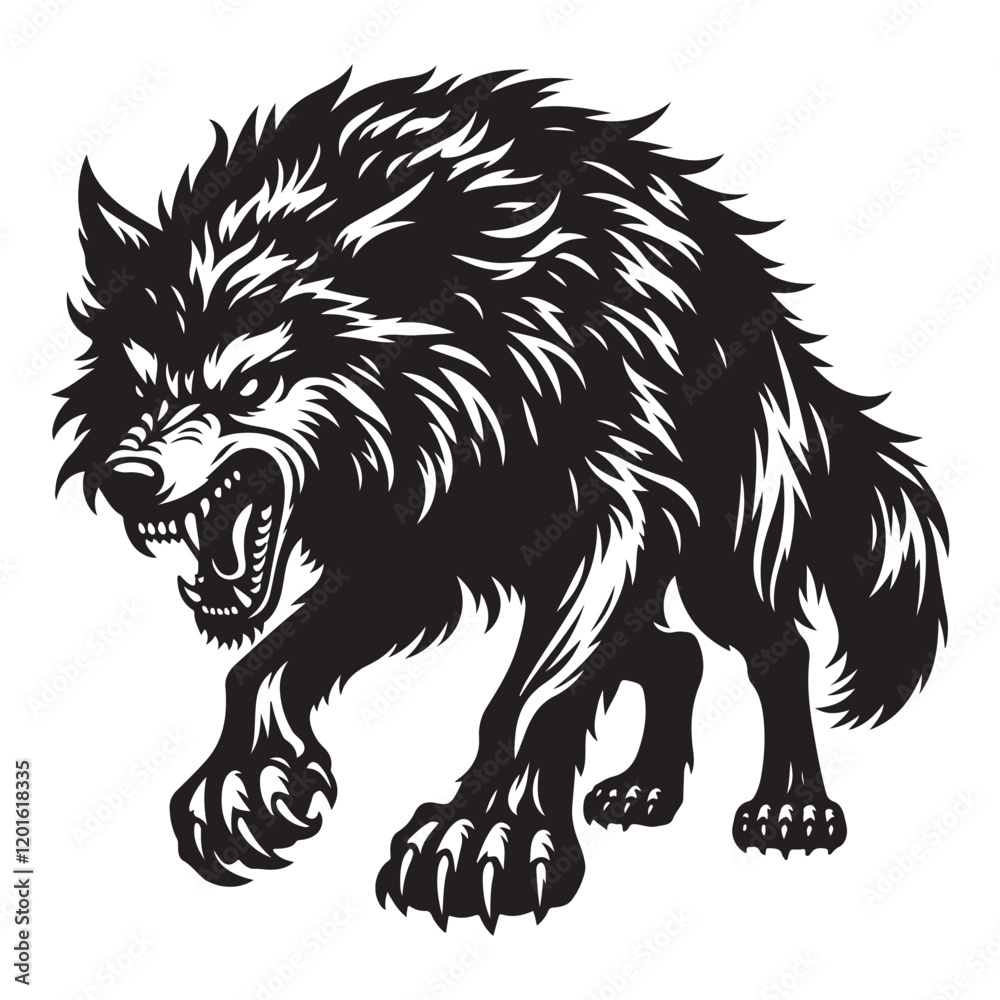 Fototapeta premium wolf black silhouette
