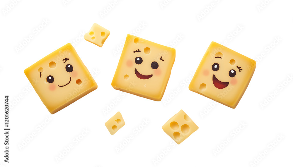 Cute Smiling Cheese Cubes Cartoon Illustration Happy Dairy Food fun milk diet image black white Cute Smiling Cheese Cubes Cartoon Illustration Happy Dairy Food fun milk diet image black white