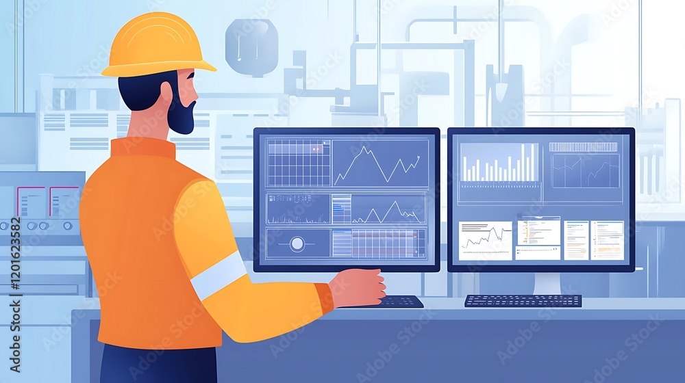 Advanced port control room with AI monitoring and managing operations Advanced port control room with AI monitoring and managing operations