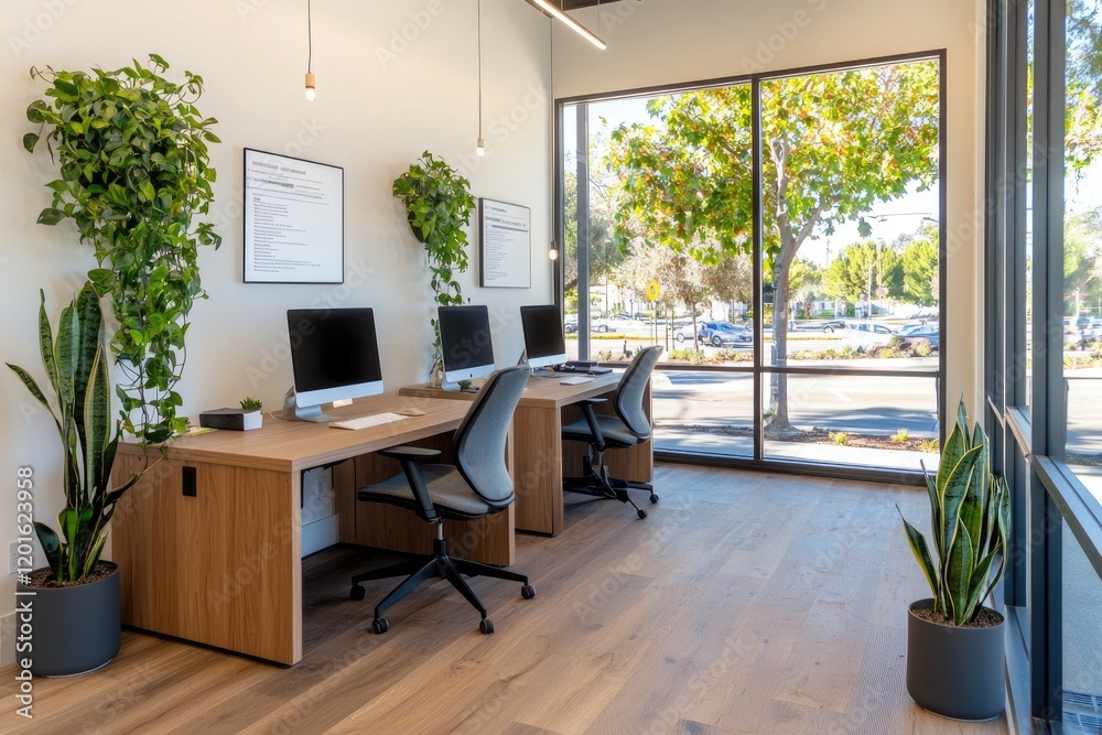 A well-organized workspace featuring essential office supplies, inspiring productivity among colleagues A well-organized workspace featuring essential office supplies, inspiring productivity among colleagues