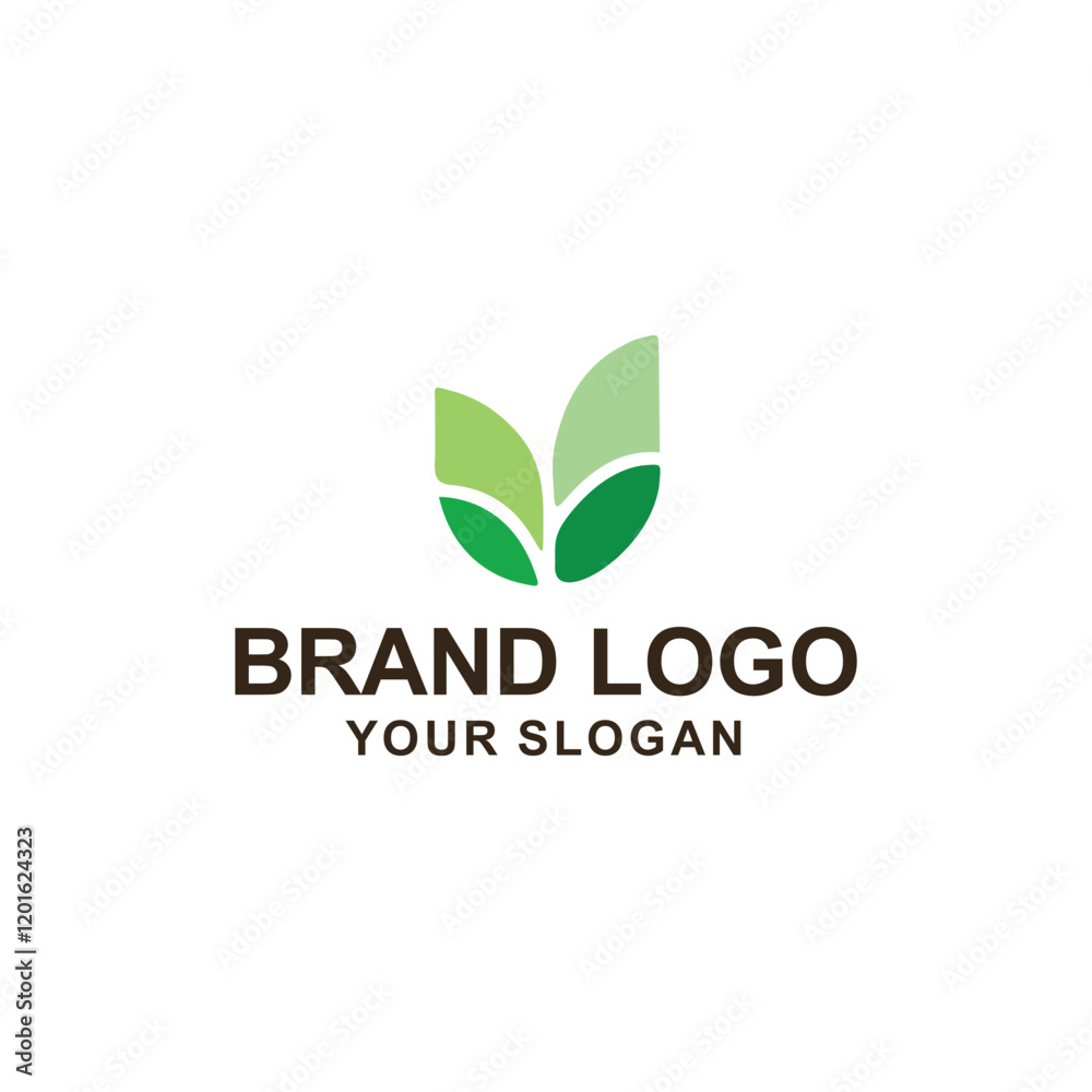 Fototapeta premium green leaf lotus logo vector illustration