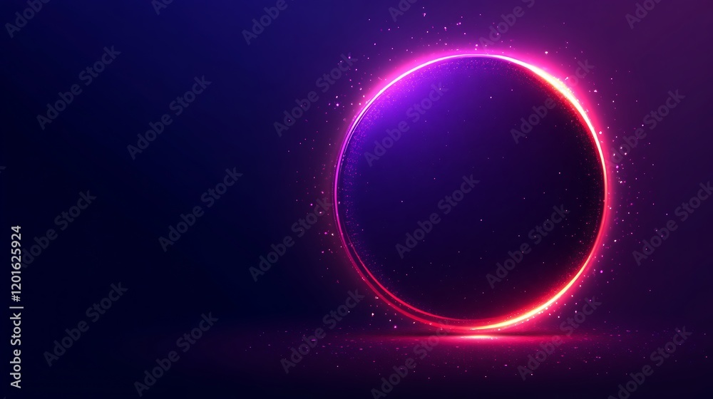 Glowing Circle Abstract Neon Light Design Glowing Circle Abstract Neon Light Design