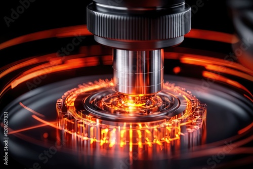 artistic angle of a microscope revealing its optical technology and exceptional image clarity