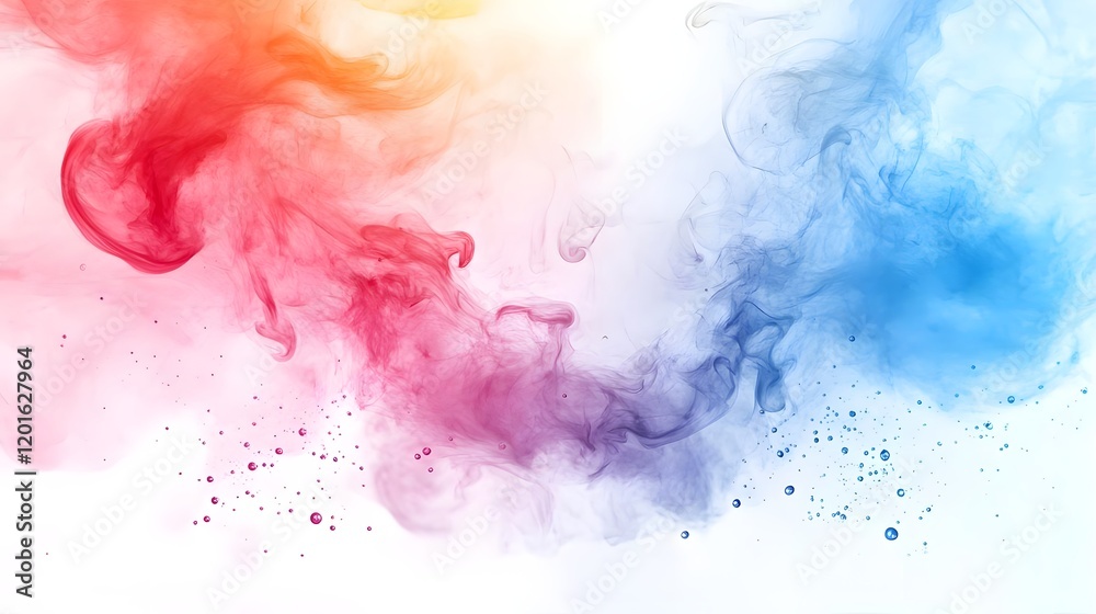 Abstract colorful smoke blending in red and blue hues on a white background. Abstract colorful smoke blending in red and blue hues on a white background.