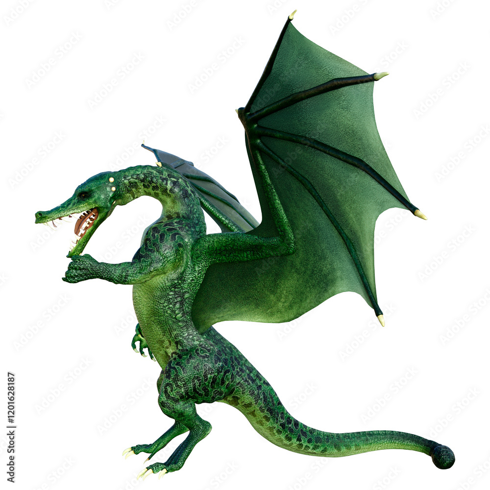 Fototapeta premium 3D Rendering Fairy Tale Dragon on White