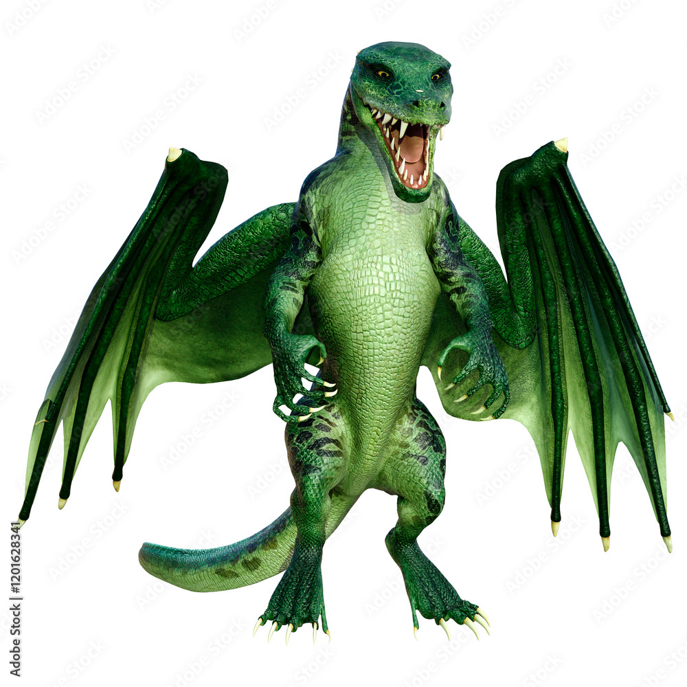 Obraz premium 3D Rendering Fairy Tale Dragon on White