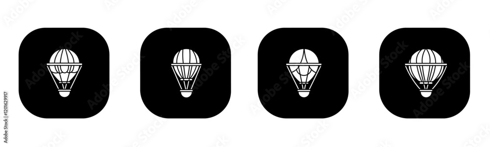 Hot air ballon icon in flat. A hot air ballon icon design. Stock vector. Hot air ballon icon in flat. A hot air ballon icon design. Stock vector.