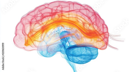 Colorful Diagram of the Prefrontal Cortex Structure