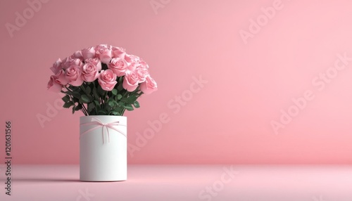 Wallpaper Mural Valentines Day bouquet, roses and delicate wrapping, 3D illustration, focus cover all  object, deep depth of field, no blur, photo not dark, everything is clear, copy space Torontodigital.ca