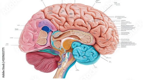 Vibrant Graphic of Divided Brain Anatomy