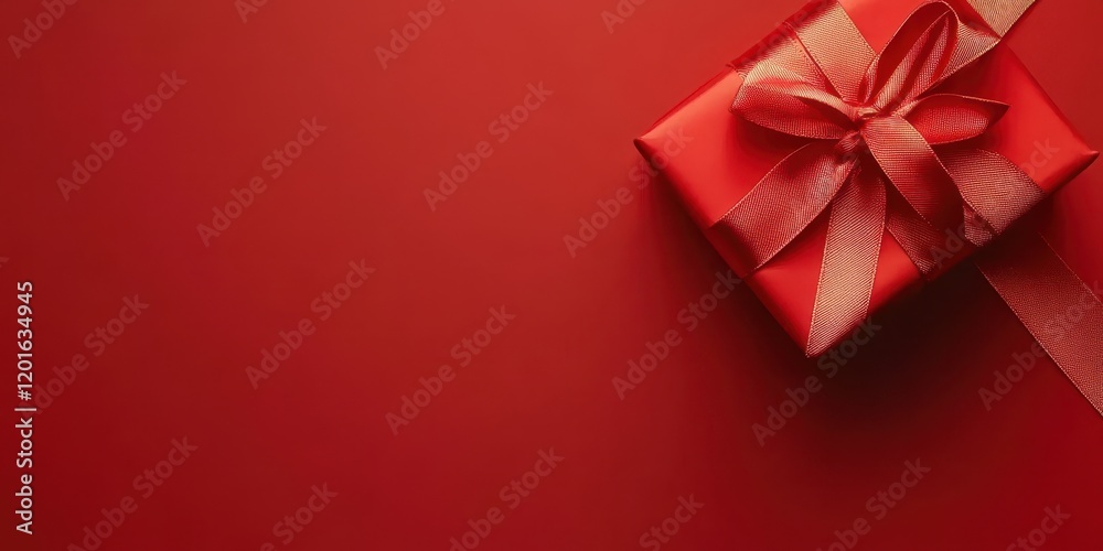 A romantic red gift box adorned with a luxurious ribbon, perfect for expressing love and affection on Valentine's Day. A romantic red gift box adorned with a luxurious ribbon, perfect for expressing love and affection on Valentine's Day.