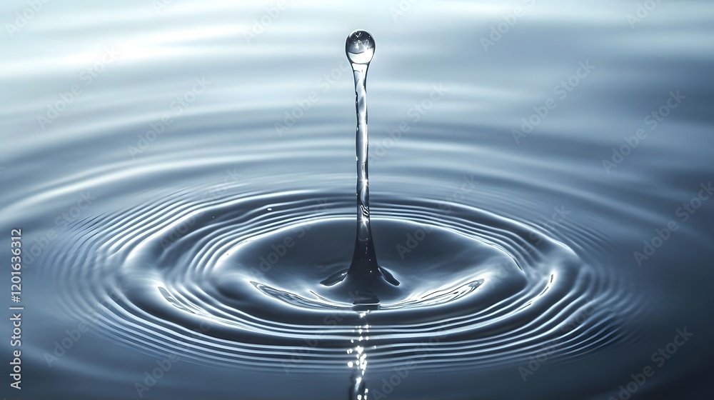 A droplet of water creates ripples on a calm surface, showcasing fluid dynamics. A droplet of water creates ripples on a calm surface, showcasing fluid dynamics.