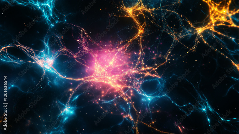 Glowing Neural Rays in a Vibrant Abstract Design Glowing Neural Rays in a Vibrant Abstract Design