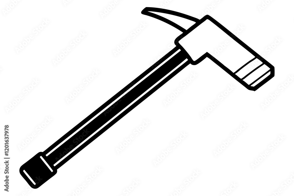 Detailed Hammer Vector Icon with Textured Wooden Handle - Tool Illustration Detailed Hammer Vector Icon with Textured Wooden Handle - Tool Illustration