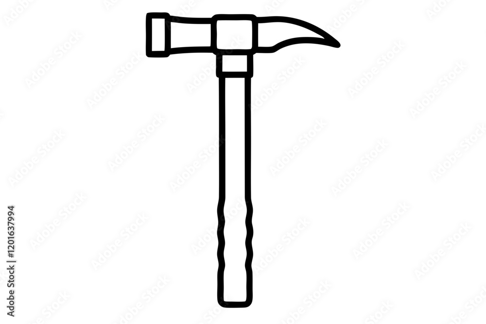 Detailed Hammer Vector Icon with Textured Wooden Handle - Tool Illustration Detailed Hammer Vector Icon with Textured Wooden Handle - Tool Illustration