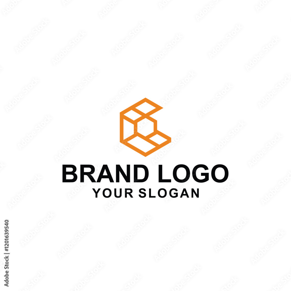 letter c rectangle hexagon logo vector illustration letter c rectangle hexagon logo vector illustration