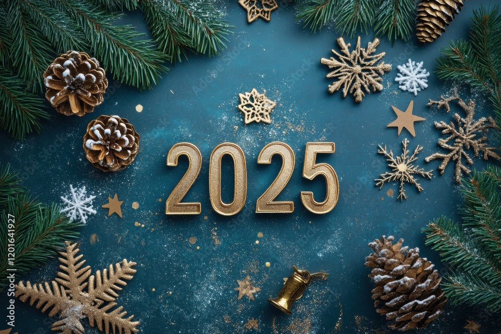 A blue background with a Christmas tree and snowflakes A blue background with a Christmas tree and snowflakes