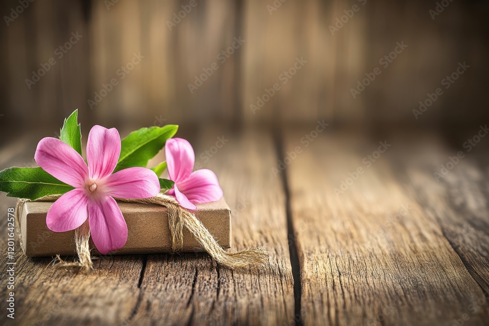 A delicate pink flower rests atop a charming book, its soft petals contrasting beautifully against the rustic wooden table, evoking warmth and romance. A delicate pink flower rests atop a charming book, its soft petals contrasting beautifully against the rustic wooden table, evoking warmth and romance.