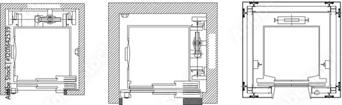 vector illustration design of typical floor plan of passenger elevator in multi-storey building