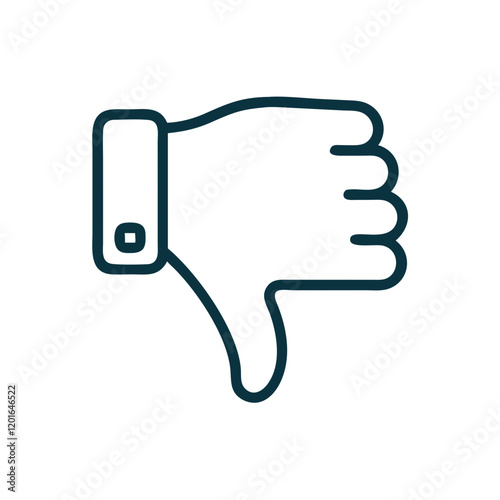Thumbs down gesture illustration in minimalistic style, vector design 