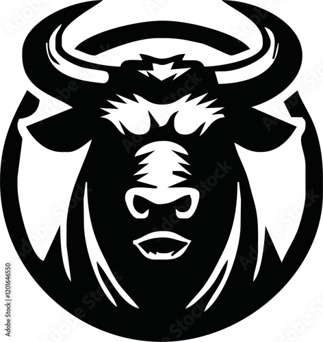 Silhouette Bull Head Icon Vector. Bull head icon isolated on white background.