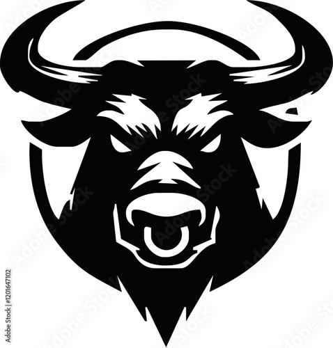 Silhouette Bull Head Icon Vector. Bull head icon isolated on white background.