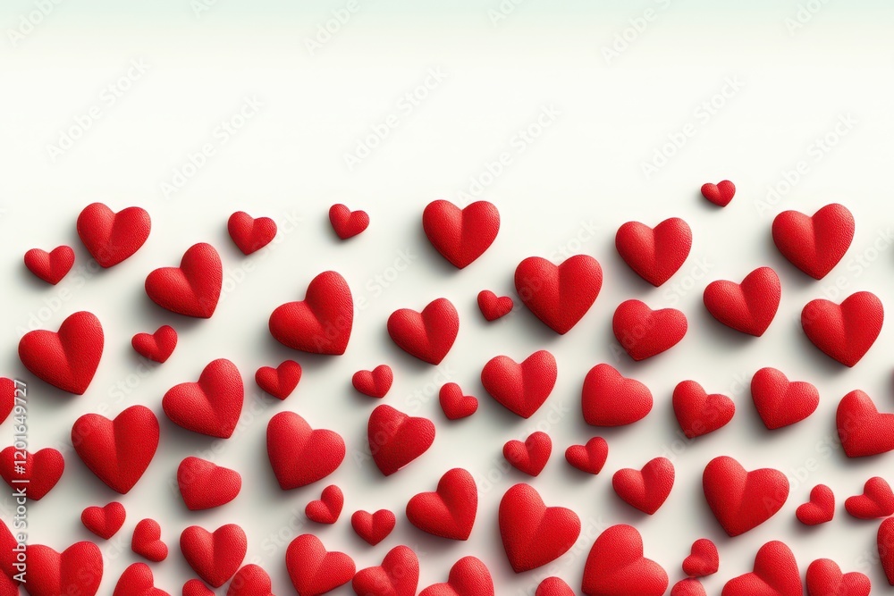 A charming display of red hearts lined up in perfect harmony, celebrating love and affection this Valentine's Day. A charming display of red hearts lined up in perfect harmony, celebrating love and affection this Valentine's Day.