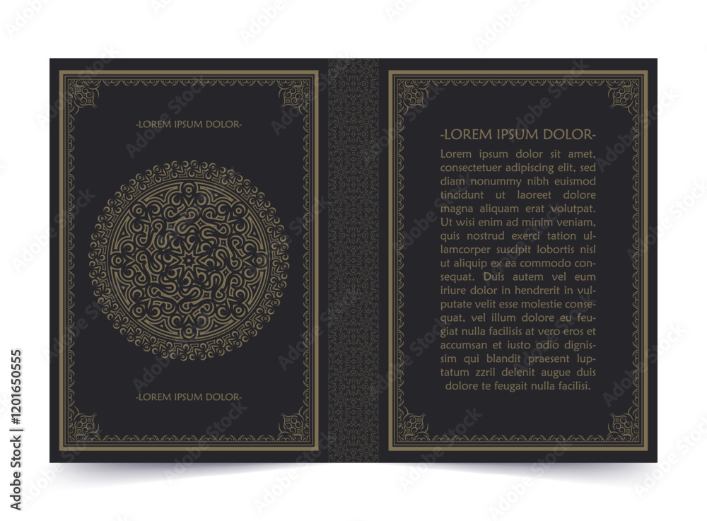 Ornamental book cover design template Ornamental book cover design template