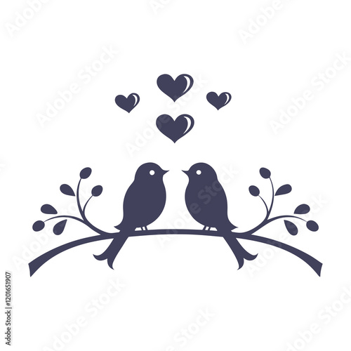 Lovebird Silhouette Vector Design illustration.