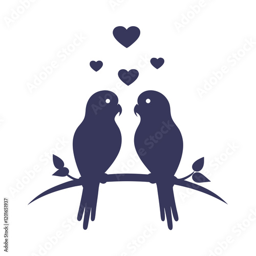Lovebird Silhouette Vector Design illustration.