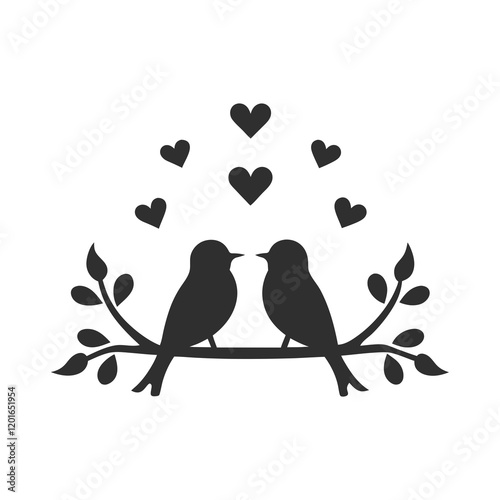Lovebird Silhouette Vector Design illustration.