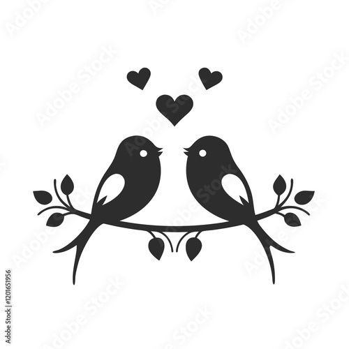 Lovebird Silhouette Vector Design illustration.