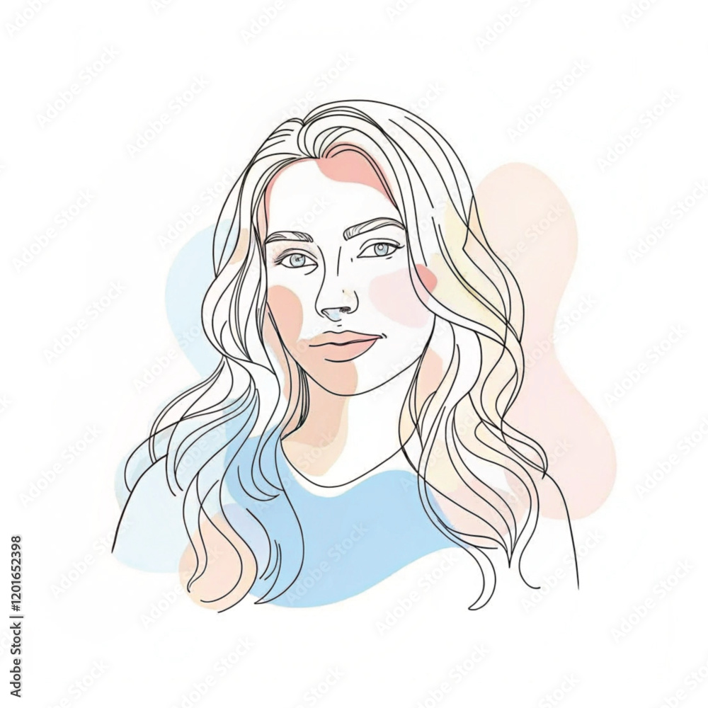 Line art illustration of a woman with flowing hair and plants
Line art illustration of a woman with flowing hair and plants