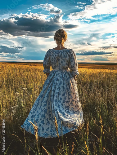 woman in a field