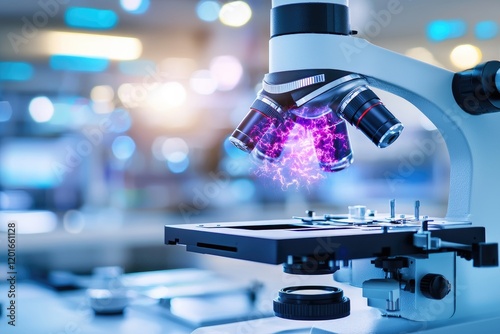 microscope displaying cross-section of human brain anatomy, educational focus