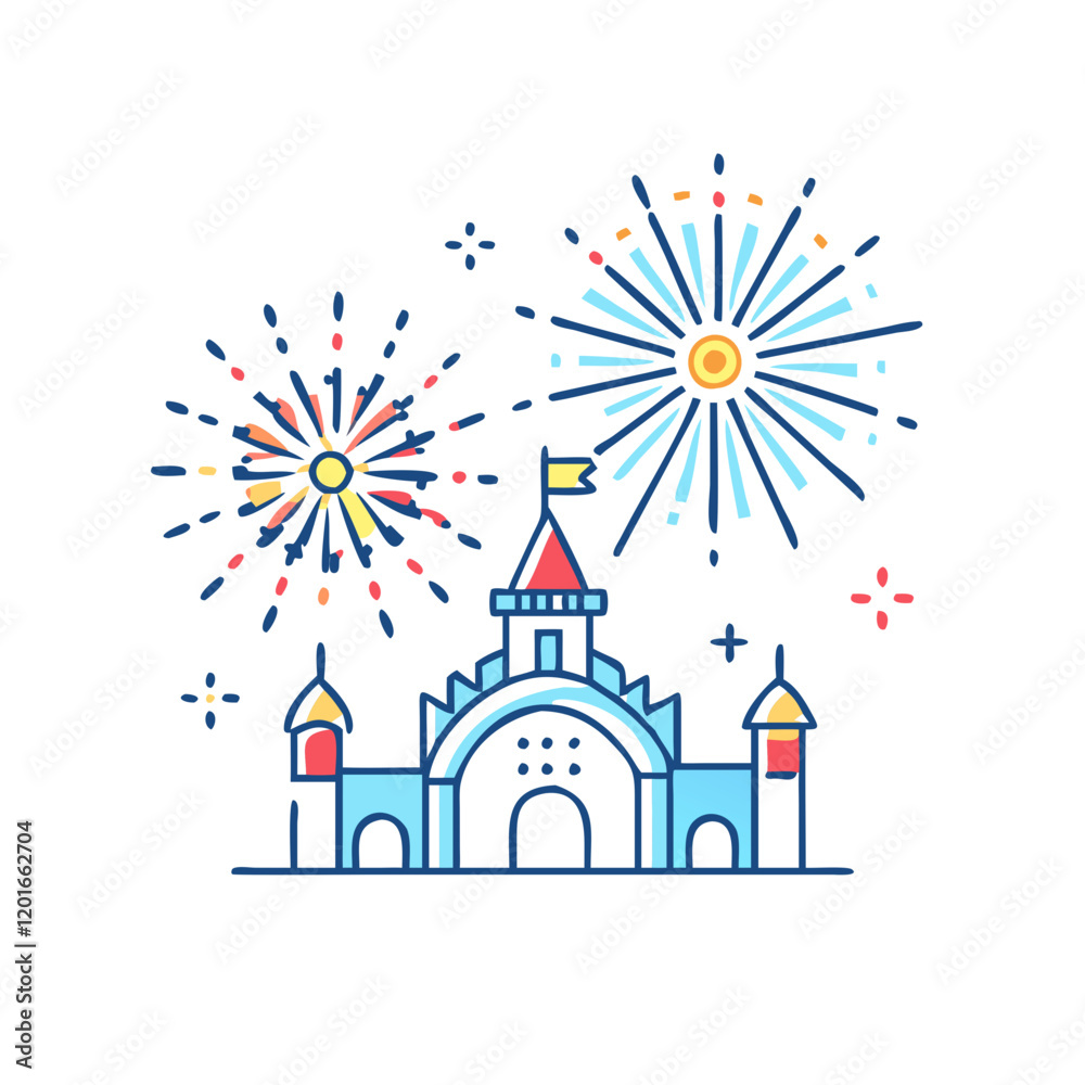 Fototapeta premium theme park fireworks icon, theme park fireworks vector illustration-simple illustration of theme park fireworks, perfect for theme park fireworks logos and themed design 