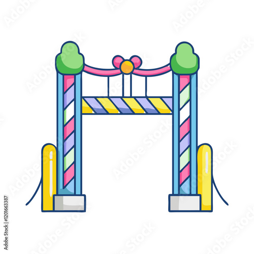 amusement park gate icon, amusement park gate vector illustration-simple illustration of amusement park gate, perfect for amusement park gate logos and themed design 