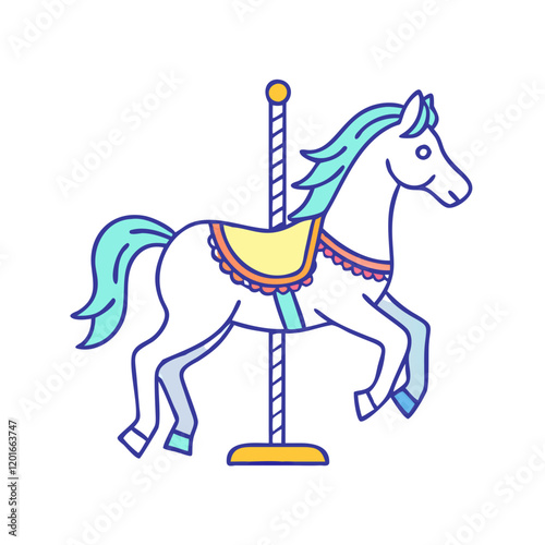 carousel horse icon, carousel horse vector illustration-simple illustration of carousel horse, perfect for carousel horse logos and themed design 