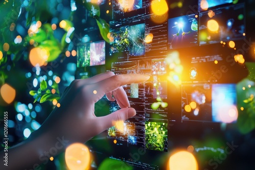 Digital imaging display showing images captured through a microscope, highlighting data collection processes, editorial feel, neutral tones