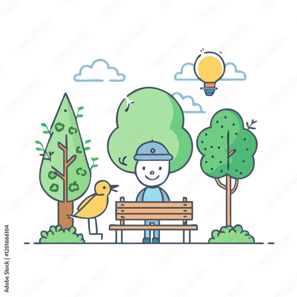Fototapeta premium park mascot icon, park mascot vector illustration-simple illustration of park mascot, perfect for park mascot logos and themed design 