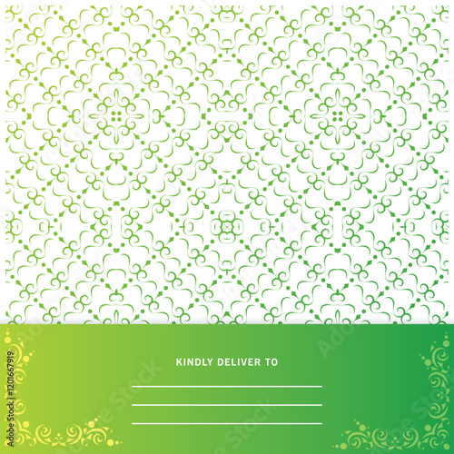 Elegant green art message card design