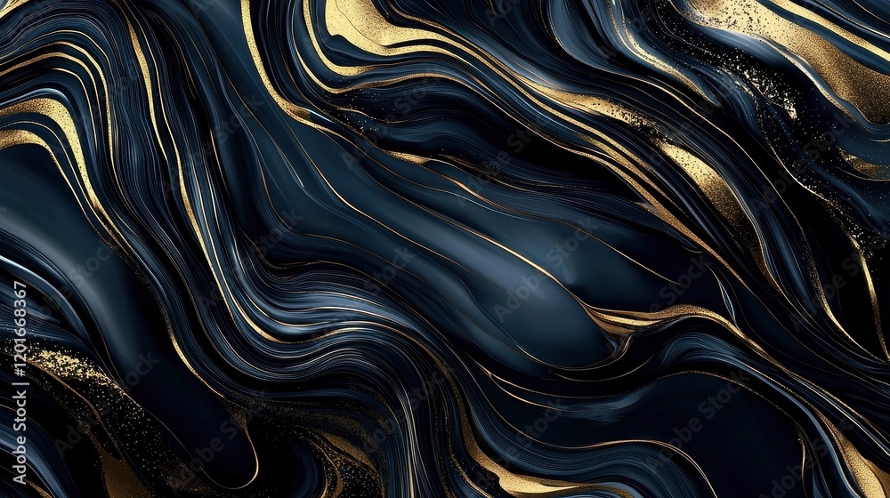Natural black marble patterns enhanced by golden hues. Natural black marble patterns enhanced by golden hues.