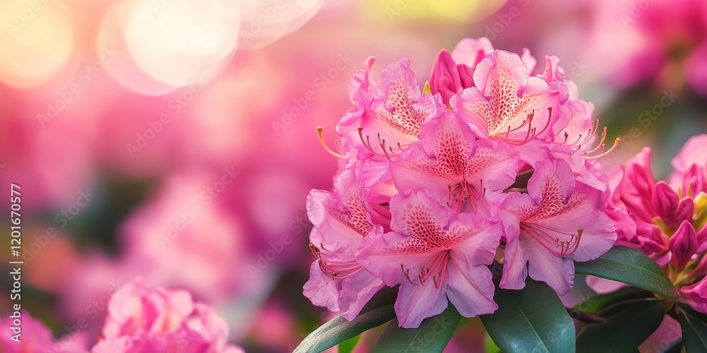 A closeup view of vibrant blooming pink Rhododendron flowers, showcasing the beauty of Rhododendron blooms in a serene park setting, perfect for nature lovers and floral enthusiasts. A closeup view of vibrant blooming pink Rhododendron flowers, showcasing the beauty of Rhododendron blooms in a serene park setting, perfect for nature lovers and floral enthusiasts.