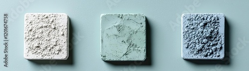 Three textured material samples on a surface. consumer trends, sustainability, minimalism consumer trends, sustainability