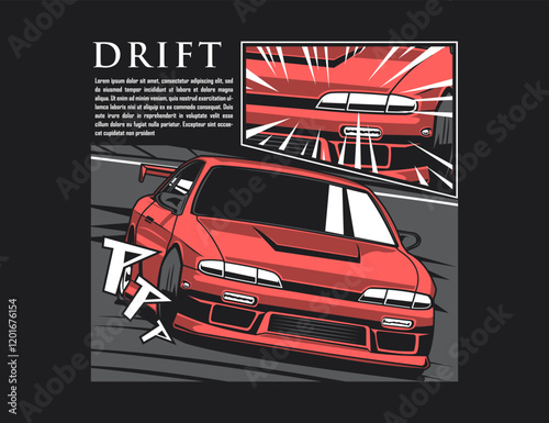 printed use vector file with 90s car cartoon image design
