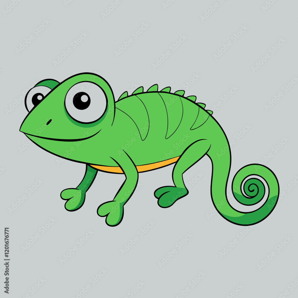 Naklejka premium chameleon cartoon vector
