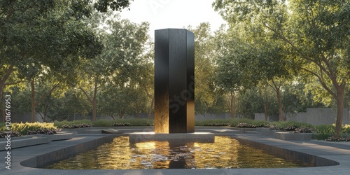 Monument honoring the victims of tragic events, commemorating those murdered at a significant site. This monument serves as a powerful reminder of the innocent lives lost in such dark times.