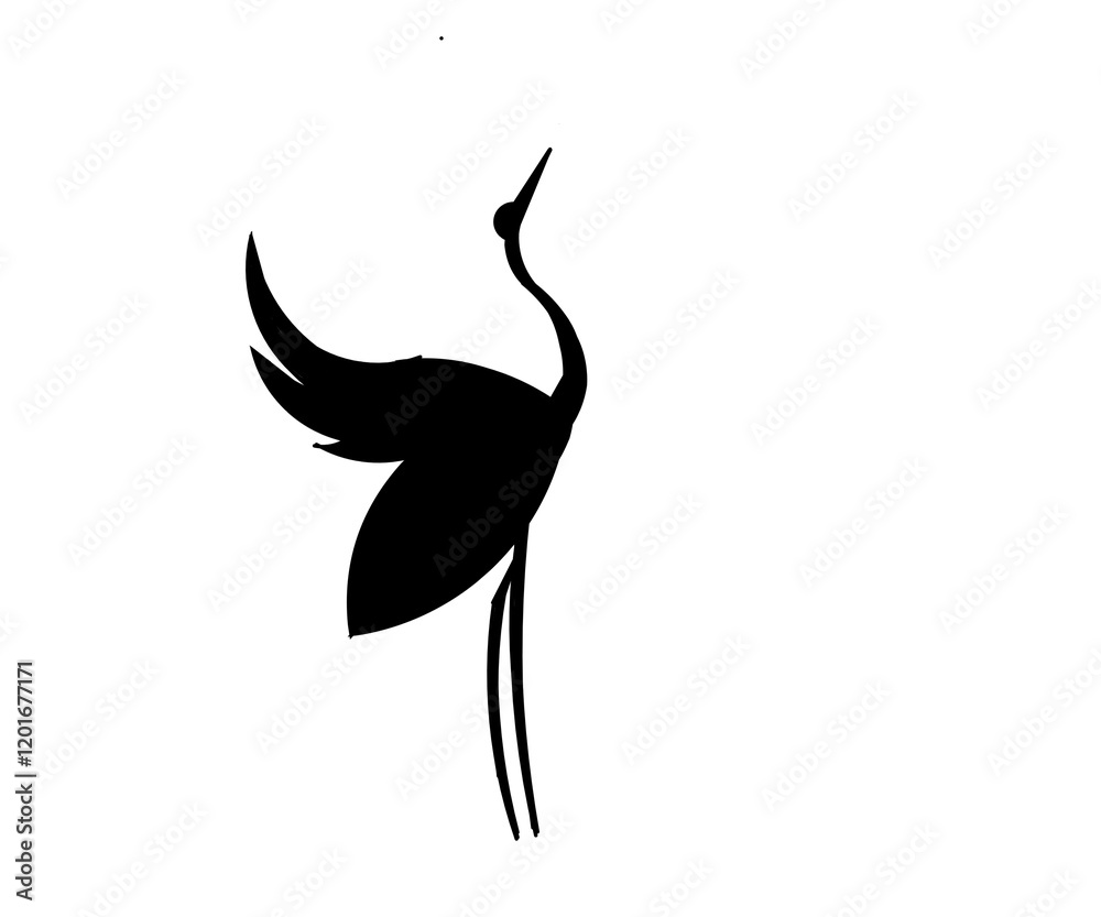 Vector silhouette of a swan spreading its wings Vector silhouette of a swan spreading its wings